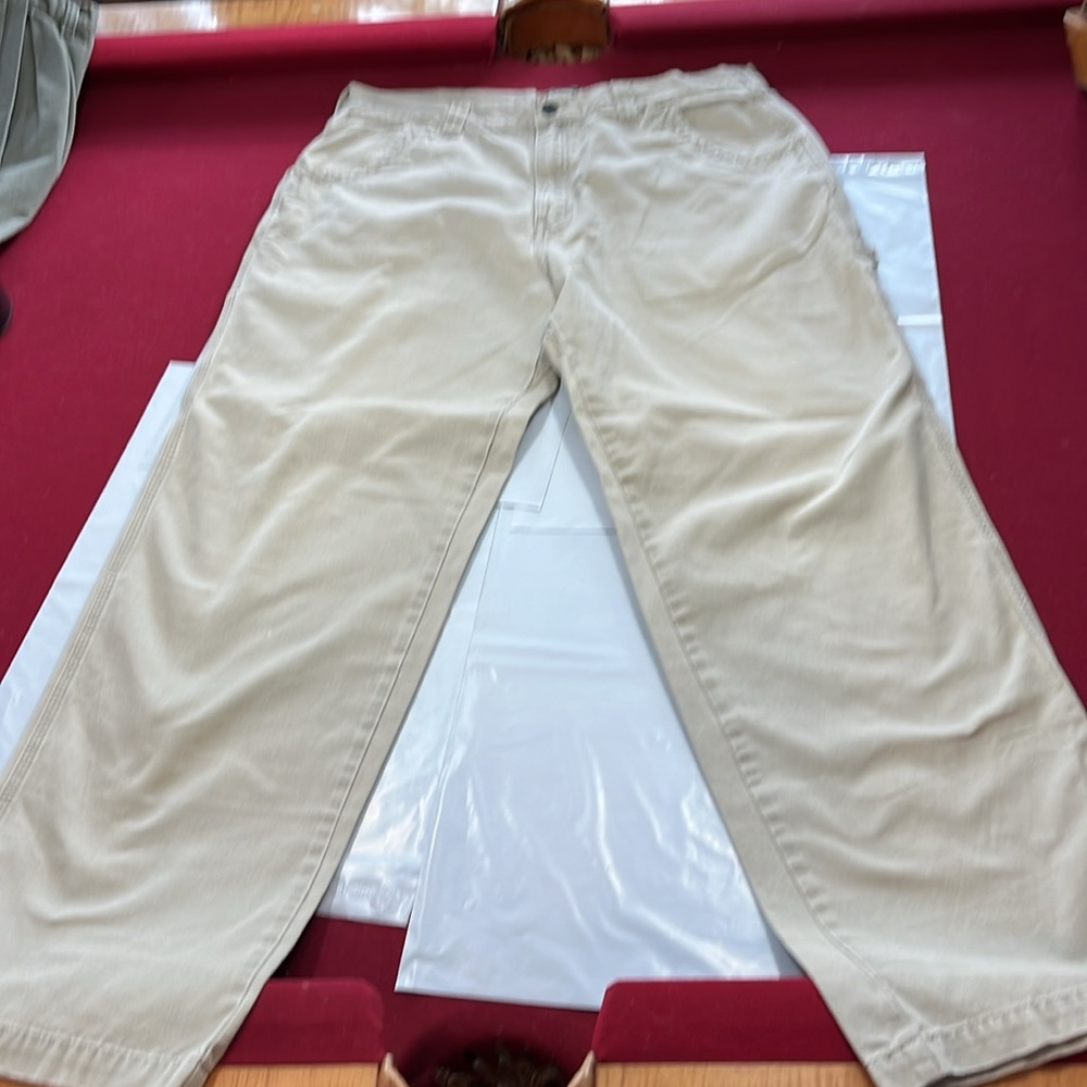 Cabela’s Men TAN Cargo CARPENTER pocket Pants 38/34 Beige Cotton Outdoor work 38